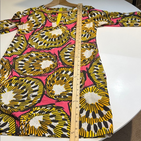 J Crew Green Ratti Electric Kiwi Cotton Tunic Dress Size 4 - Picture 8 of 9